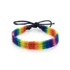 Moda Minimalistyczny Ręcznie Pleciony LGBT Bransoletka Charms Rainbow Braslet Dla Mężczyzn Kobiety Is Love Gay Pride Accessions