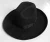 X053 Yetişkin 100% Yün Üst Şapka İhracat Orijinal Levha / İsrail Yahudi Şapka / Keçe Büyük Saçaklar ile 10 cm Brim Yün Fedora Şapkalar