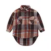 Fashion Baby Girl Plaid Shirt Jacket Cotton Warm Child Thick Loose Outfit Oversized Winter Spring Fall Clothes 3-14Y 220222