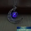 Neue Hot Moon Glowing Halskette, Edelstein-Charm-Schmuck, versilbert, Halloween-Geschenke