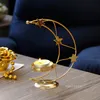 Ramadan golden Candle Holders metal star moon shape Candlestick dual purpose simple aromatherapy stove T2I53353