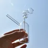 Liten spiral integrerad transparent glas hookah dab rig röka rör olja brännare kruka askfångare bong rök shisha diposable glasrör bubbler tobakskål