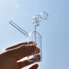 Narguilé en verre transparent intégré à petite spirale Pipe à fumer Pot à brûleur à mazout Attrape-cendres Bong Fumée Shisha Tuyaux en verre jetables Bubbler Bol à tabac