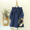 Mädchen Jacke Kinder Kleidung Große Fliege Kinder Frühling Herbst Lange Stil Baby Prinzessin Rüschen Oberbekleidung Mädchen Graben Kleid Mantel 201106