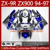 Kawasaki Ninja ZX-9R ZX900 ZX 9R 9 ZX900 ZX 9R 9 R 900 CC ZX-900 ZX9R 94 95 96 97 ZX900C 1994 1995 1996 1997 OEMフェアリングブラックレッドブルク