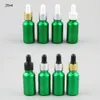 Mini Refillable Green Glass Dropper Bottle Essential Oil perfume Piepette Bottles 15ml 20ml 1/2oz 12PCS