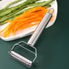 Ny 2 In1 Kök Rostfritt Stål Peeler Multifunktions Tillbehör Matlagningsverktyg Tainless Steel Cutter Slicer Professionell Peeler för Potatis