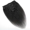 مقاطع في امتدادات الشعر الهندي خام الشعر مشابك مستقيمة على منتجات الشعر الأسود الطبيعي 120 جم