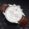 Luxury Mens Watches Top Marka zegarek na rękę Wszystkie sub-dials Work skórzany pasek mody kwarcowy Mężczyzn Mężczyzn na męski prezent na Boże Narodzenie 300W