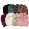 Stickad hatt Kvinnor Vinter Beanie Skullies Ponytail Cross Cap HeadGear Warm Wool Caps Stickning Bonnet Beanie Party Hats