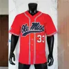 2022 أبطال WS Ole Miss Rebels Baseball Jersey NCAA College Tim Elko Lance Lynn Knox Loposer