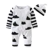 Stil Infant Cloting Set Herbst Baby Junge Mädchen Strampler Langarm Cartoon JumpsuitHat geboren Kleinkind Baby Kleidung LJ201223