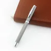 Stylos à gel Stylo à bille d'écriture de haute qualité avec clip en métal gris et argent Fournitures de bureau classiques Canetas Papeterie de luxe