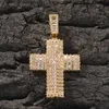 Collier avec pendentif croix en zircone carrée, réglage complet, bijoux Steampunk Hip Hop pour hommes et femmes