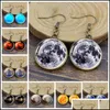 Dangle & Chandelier Earrings Jewelry Solar System Planet Moon Earth Mars Jupiter Glass Cabochon Neba Galaxy For Women Drop Delivery 2021 O6R