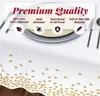 Branco de mesa de plástico retângulo decoração de festa de ouro confetti tablecloths descartáveis ​​para aniversário de aniversário aniversário de festa de ano novo 54 "x 108"