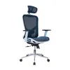 US Mobilier commercial Mobilier commercial Techni Mobili Back High Back Executive Mesh Chaise de bureau avec bras, appui-tête et support lombaire, bleu A15
