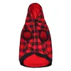 큰 개 옷 애완 동물 스웨터 빨간색 푸른 개 그리드 의류 따뜻한 이동식 강아지 귀여운 후드 코트 격자 무늬 재킷 후드 6 사이즈 201201