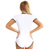 Iiniim Womens Adulto I Love Padrão Daddy Press Press Button Crotch Algodão Romper Leotard Clubwear Jumpsuit Cosplay Trajes Bodysuit T200702