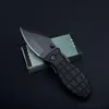 1Pcs Coltello tascabile pieghevole 440C Lama nera Manico in alluminio Coltelli tattici di sopravvivenza all'aperto con confezione al dettaglio