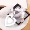 Creative Birthday Wedding Favor Party Gifts double heart metal metal bookmarks with tassels Free Shipping