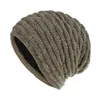 Gorro/boné de caveira gorro de inverno para mulheres com forro de lã e boné de tricô quente casual chapéu desleixado1 Eger22