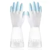 Thickening Wash Clothes Wash Dishes Glove Female Dishwashing Gloves Plastic Latex Two-Color Waterproof Household Kitchen Cleaner Glove YL144