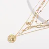 Tag Moon Butterfly pearl drop necklace multilayer gold chains women necklace chokers collar fashion jewelry will and sandy gift