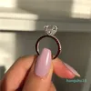 Bague de promesse Unique en argent sterling 925, coupe coussin, diamants 1ct cz, bague de mariage, bijoux pour femmes