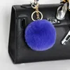 Pom pom keychain keyring imitieren kaninchenpelz kugel keykains Autoschlüsselringschlüsselkette Frau Mädchen Mädchen Handtasche Mode Accessoires 8cm