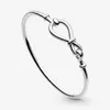 Alto polimento 100% 925 Sterling Silver Infinity Knot Bangle Fashion Wedding Jewelry fabricação para mulheres presentes280k