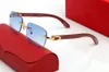 Lunettes de soleil en corne de buffle blanc Designer Femmes Hommes Lunettes transparentes Métal Carré Alliage d'or Cadres en bois Lunettes Homme Polar2496