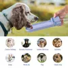 Taşınabilir evcil köpek su şişe köpekleri kediler seyahat içme kasesi açık evcil hayvan besleyici dağıtıcı küçük büyük 420ml y200917