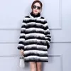 Nerazzurri hiver Chinchilla manteau de fourrure femmes mode piste à manches longues luxe épaissir grande taille fausse fourrure veste 5xl 6xl 201110