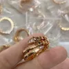 Rings BUIGARI TOP quality ring luxury ladies diamonds 18K gold plated designer official reproductions highest counter quality couple rings wholesaler