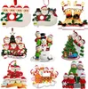 2020 New Christmas Personliga Ornament Survivor Quarantine Familj 3 4 Mask Snowman Hand Sanitized Xmas Dekorera Creative Pendant Leksaker