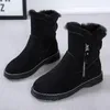 Women Snow Boots Faux Fur Sewing Ladies Shoes Thick Bottom Zipper Fashion Plus Velvet Warm Female Short 2021 Winter High Quality1
