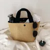 Summer Handmade Bags Women Beach Weaving Ladies Straw Bag Wrapped Beach Bag Rattan Kintted Top Handle Handbags Travel Totes