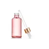 Bottiglie di profumo di olio essenziale in vetro rosa bottiglie di pipetta Bottiglia da incasso con cappuccio in oro e top in gomma bianca