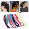 Women Sweatbands Football Yoga Pure Hair Bands Anti-Slip Elastic Rubber Thin Sports Headband Men Hair Accessories Headwrap 12 Colors H2Exh