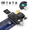 قارئ بطاقة متعدد البطاقات CAC / DOD العسكرية USB قارئ بطاقة SDHC / SDXC / SDMICRO قارئ بطاقة SD ل SIM و MMC RS 4.0