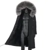 Męskie puch Parkas Winter Stylowa kurtka długa rosyjska płaszcz 7xl prawdziwy futra liniowa naturalna kołnierz szop szopa z kapturem grube ciepłe streetwear1 kare