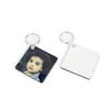 11 Styles Sublimation Blank Keychain MDF Wooden Key Pendant Thermal Transfer Double-sided Key Ring White DIY Gift Key Chain