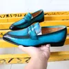 Dimensione 38-47 Handmade Mens Penny Loafer Scarpe in vitello Leather Light Blue Men Dress Shoes Wedding Party Slip on Shoes Italian Fashion 210302