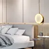 Doğal Mermer LED Sarkıt İçin Restaurant Bar Coffee Shop İç Dekorasyon İskandinav Basit Lüks Yatak Odası Bakır Küçük Lights Asma