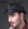 Sboy Şapka AOrice Hakiki Yumuşak Deri Sürüş Düz Kapak 2021 Sonbahar Kış Erkek Şık Moda Açık Havada Spor Sıcak Şapka Tutmak Siyah HL0101