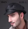 Sboy Hats Aorice äkta mjukt läder som kör platt mössa 2021 Autumn Winter Mens Stylish Fashion Outdoors Sport Keep Warm Hat Black 320r