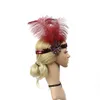 Women039s Elegante Hoofdbanden Vintage Pailletten Feest Hoofddeksel Mode Kralen Flapper Feather Haar Hoofdband Bruiloft Bruids Accesso8001323