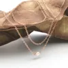 Girocollo in argento 925 con perle Collana a strati fatta a mano in oro rosa Girocollo Collier Femme Kolye Collares Collana donna gioielli donna Q0531