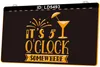 LD5493 It's 5 O'clock Somewhere Cocktails 3D Engraving LED Light Sign Wholesale Retail